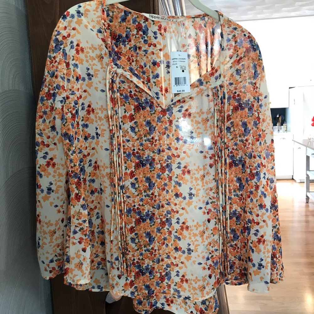 Hippie Laundry Sheer Floral Blouse